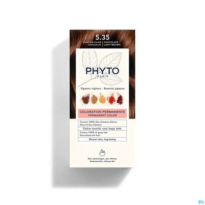 Sie sehen eine Packung Phytocolor 5.35 Chocolate Light Brown 1st, Produktbild: 02 Phytocolor 5.35 Chocolate Light Brown 1st, A-Nr.: 5794996 - 02