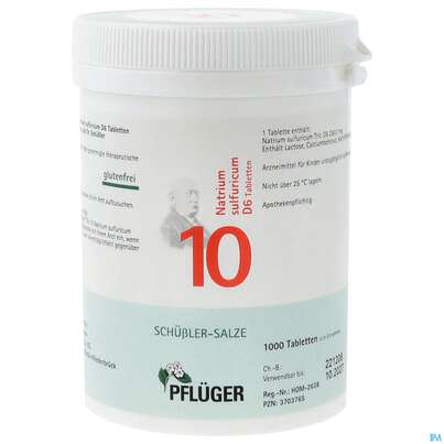 Sie sehen eine Packung Schuess 10 Na Sulf D 6 Pflu 250g, Produktbild: 01 Schuess 10 Na Sulf D 6 Pflu 250g, A-Nr.: 3703765 - 01