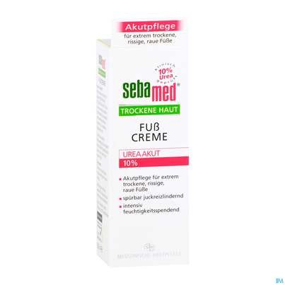 Sie sehen eine Packung Fuss Creme Sebamed Akut Urea 10% 100ml, Produktbild: 03 Fuss Creme Sebamed Akut Urea 10% 100ml, A-Nr.: 3399586 - 03