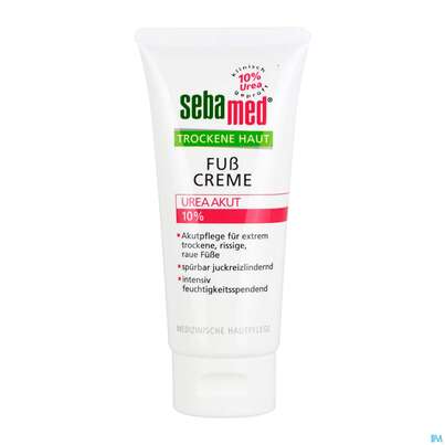 Sie sehen eine Packung Fuss Creme Sebamed Akut Urea 10% 100ml, Produktbild: 05 Fuss Creme Sebamed Akut Urea 10% 100ml, A-Nr.: 3399586 - 05