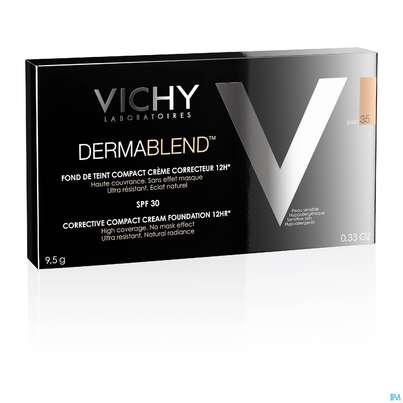 Sie sehen eine Packung Vichy Dermablend Kompakt-creme-make-up Nuance 35 Sand 9,5g, Produktbild: 01 Vichy Dermablend Kompakt-creme-make-up Nuance 35 Sand 9,5g, A-Nr.: 4150535 - 01