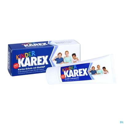 Sie sehen eine Packung Zahnpaste Karex Ohne Fluorid Kinder 50ml, Produktbild: 04 Zahnpaste Karex Ohne Fluorid Kinder 50ml, A-Nr.: 5205586 - 04