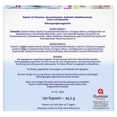 Sie sehen eine Packung Doppelherz system AUGEN SEHKRAFT + SCHUTZ - TAG + NACHT, Produktbild: 04 Doppelherz system AUGEN SEHKRAFT + SCHUTZ - TAG + NACHT, A-Nr.: 3448451 - 04