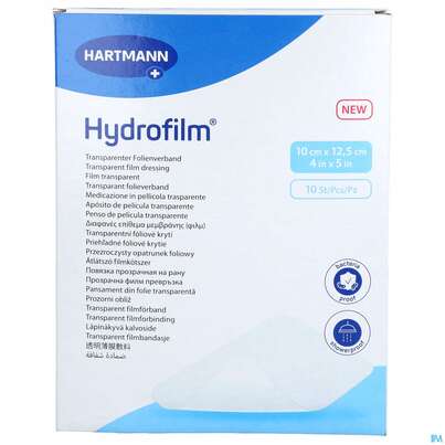 Sie sehen eine Packung Wundverband Hydrofilm 10x 12,5cm 10st, Produktbild: 02 Wundverband Hydrofilm 10x 12,5cm 10st, A-Nr.: 3697088 - 02