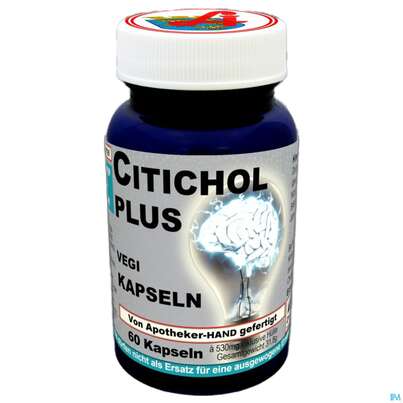 Citicholine Plus Vegi Kapseln 250mg Fischoel Enkeimextrakt Ashwaganda Brahmi 60st, A-Nr.: 5405138 - 02