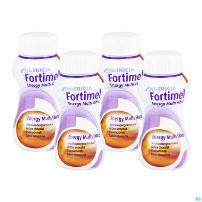 Sie sehen eine Packung Fortimel/multifibre 1,5kcal 200ml Flasche Schoko 24st, Produktbild: 01 Fortimel/multifibre 1,5kcal 200ml Flasche Schoko 24st, A-Nr.: 3237725 - 01