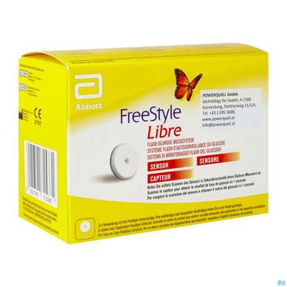 Sie sehen eine Packung Diagnostika U.zubehoer Freestyle/libre Sensor Pq 71538 1st, Produktbild: 02 Diagnostika U.zubehoer Freestyle/libre Sensor Pq 71538 1st, A-Nr.: 5665394 - 02