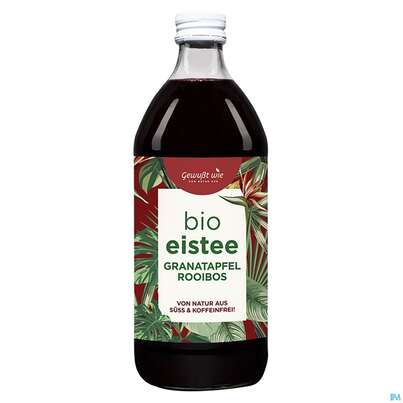 Sie sehen eine Packung Gewusst Wie Bio Eistee Granatapfel/ Rooibos 330ml, Produktbild: 01 Gewusst Wie Bio Eistee Granatapfel/ Rooibos 330ml, A-Nr.: 5789713 - 01
