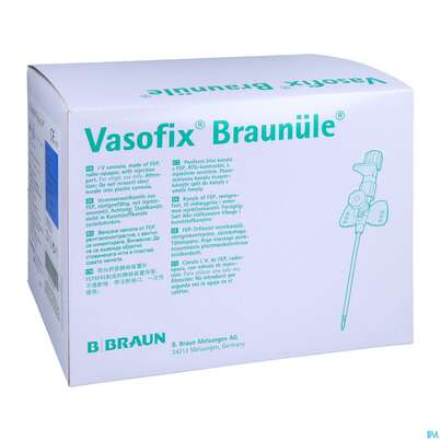 Sie sehen eine Packung Injektionsspritzen U.zubeh. Verweilkanuelen Vasofix Braunuele G22 25mm Blau 50st, Produktbild: 03 Injektionsspritzen U.zubeh. Verweilkanuelen Vasofix Braunuele G22 25mm Blau 50st, A-Nr.: 1608933 - 03