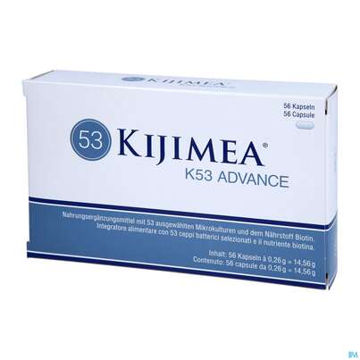 Sie sehen eine Packung Kijimea Kapseln K53/advance 56st, Produktbild: 02 Kijimea Kapseln K53/advance 56st, A-Nr.: 5718104 - 02