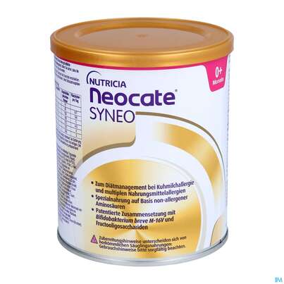 Sie sehen eine Packung Neocate Pulver/syneo 400g 1st, Produktbild: 01 Neocate Pulver/syneo 400g 1st, A-Nr.: 4863301 - 01