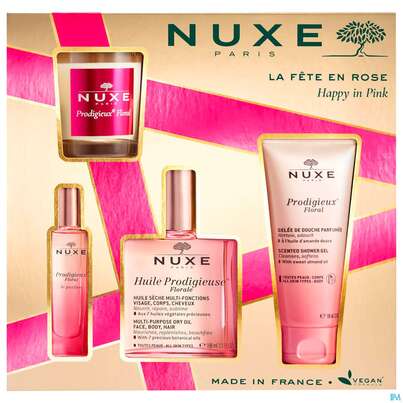 Nuxe Xmas/2023/happy In Pink Hp Oel Fl100 +douche 100 Flüssig Parfum 15ml +kerze Flora 1st, A-Nr.: 5808824 - 01