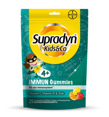 Sie sehen eine Packung Supradyn® Kids&Co IMMUN Gummies, Produktbild: 01 Supradyn® Kids&Co IMMUN Gummies, A-Nr.: 4899612 - 01