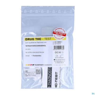 Sie sehen eine Packung Diagnostika U.zubehoer Cleartest/drogenscreentest Schnell/thc Marihuana Urin 1st, Produktbild: 01 Diagnostika U.zubehoer Cleartest/drogenscreentest Schnell/thc Marihuana Urin 1st, A-Nr.: 2078957 - 01