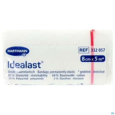 Sie sehen eine Packung Elastische Binden Idealast 10 Binden Unterverpackt 5mx 8cm Neu 1st, Produktbild: 01 Elastische Binden Idealast 10 Binden Unterverpackt 5mx 8cm Neu 1st, A-Nr.: 5758977 - 01