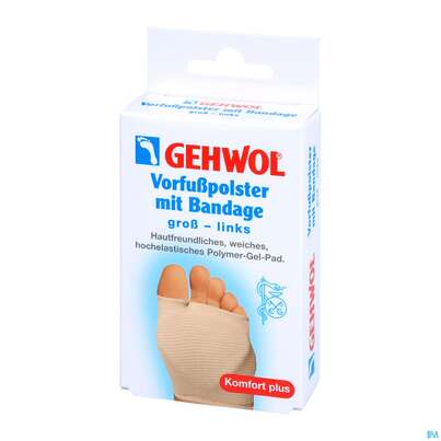 Sie sehen eine Packung Gehwol Vorfusspolster +bandage Gross Links Nr.64 1st, Produktbild: 02 Gehwol Vorfusspolster +bandage Gross Links Nr.64 1st, A-Nr.: 4853917 - 02