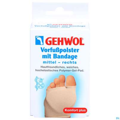 Sie sehen eine Packung Gehwol Vorfusspolster +bandage Mittel Rechts Nr.64 1st, Produktbild: 01 Gehwol Vorfusspolster +bandage Mittel Rechts Nr.64 1st, A-Nr.: 4853886 - 01
