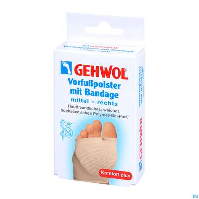 Sie sehen eine Packung Gehwol Vorfusspolster +bandage Mittel Rechts Nr.64 1st, Produktbild: 02 Gehwol Vorfusspolster +bandage Mittel Rechts Nr.64 1st, A-Nr.: 4853886 - 02