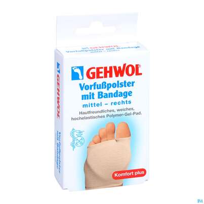 Sie sehen eine Packung Gehwol Vorfusspolster +bandage Mittel Rechts Nr.64 1st, Produktbild: 03 Gehwol Vorfusspolster +bandage Mittel Rechts Nr.64 1st, A-Nr.: 4853886 - 03