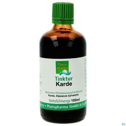 Sie sehen eine Packung Karde Tinktur Dipsacus Sylvestris Phytopharma 100ml, Produktbild: 01 Karde Tinktur Dipsacus Sylvestris Phytopharma 100ml, A-Nr.: 5393205 - 01