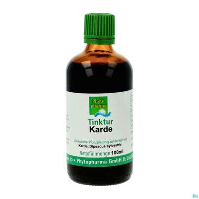 Sie sehen eine Packung Karde Tinktur Dipsacus Sylvestris Phytopharma 100ml, Produktbild: 02 Karde Tinktur Dipsacus Sylvestris Phytopharma 100ml, A-Nr.: 5393205 - 02