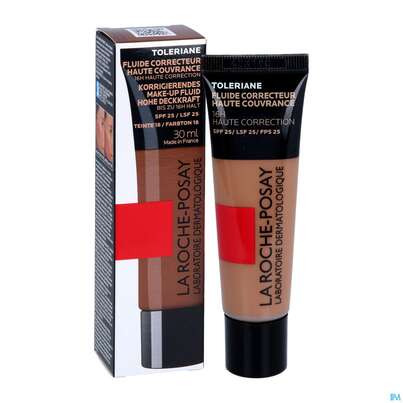 Sie sehen eine Packung La Roche Posay Toleriane Fluide Makeup 18 30ml, Produktbild: 06 La Roche Posay Toleriane Fluide Makeup 18 30ml, A-Nr.: 5710054 - 06
