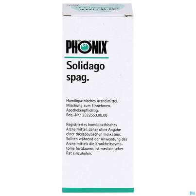 Sie sehen eine Packung Phoenix Tropfen Solidago 100ml, Produktbild: 01 Phoenix Tropfen Solidago 100ml, A-Nr.: 3072187 - 01