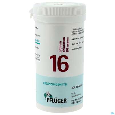 Sie sehen eine Packung Schuess 16 Lith Chl D 6 Pflu 100g, Produktbild: 01 Schuess 16 Lith Chl D 6 Pflu 100g, A-Nr.: 3703400 - 01