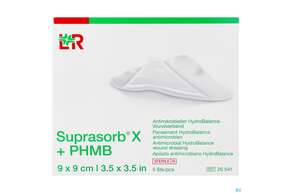 Suprasorb X-phmb Hydrobalance Wundverband Antimikrobiell 9x 9cm 5st, A-Nr.: 3065193 - 01