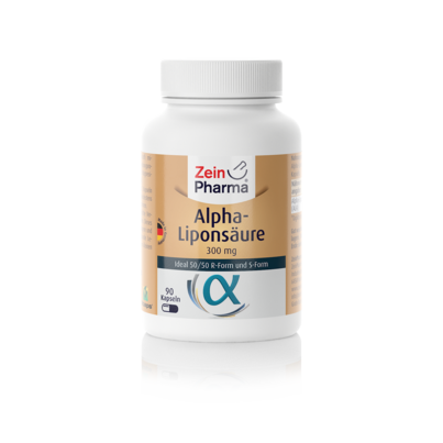 Sie sehen eine Packung Zeinpharma Alpha-Liponsäure ALA Kapseln, Produktbild: 01 Zeinpharma Alpha-Liponsäure ALA Kapseln, A-Nr.: 3956561 - 01