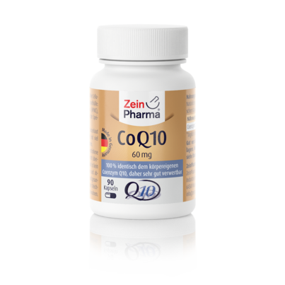 Sie sehen eine Packung Zeinpharma Coenzym Q10 60 mg Kapseln, Produktbild: 01 Zeinpharma Coenzym Q10 60 mg Kapseln, A-Nr.: 4159967 - 01