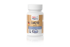 Sie sehen eine Packung Zeinpharma Coenzym Q10 60 mg Kapseln, Produktbild: 01 Zeinpharma Coenzym Q10 60 mg Kapseln, A-Nr.: 4159967 - 01
