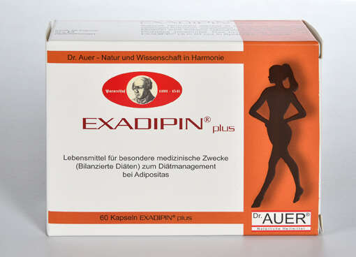 Sie sehen eine Packung EXADIPIN plus Dr. Auer, Produktbild: 01 EXADIPIN plus Dr. Auer, A-Nr.: 3427638 - 01
