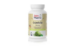 Sie sehen eine Packung Zeinpharma Graviola 500 mg Kapseln, Produktbild: 01 Zeinpharma Graviola 500 mg Kapseln, A-Nr.: 4358388 - 01