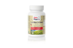 Sie sehen eine Packung Zeinpharma Gruentee Deluxe Kapseln, Produktbild: 01 Zeinpharma Gruentee Deluxe Kapseln, A-Nr.: 4159890 - 01