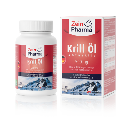 Sie sehen eine Packung Zeinpharma Krill-Öl 500 mg Kapseln, Produktbild: 01 Zeinpharma Krill-Öl 500 mg Kapseln, A-Nr.: 4263104 - 01