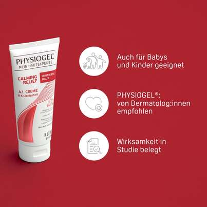 Sie sehen eine Packung PHYSIOGEL® Calming Relief A.I. Creme für irritierte Haut, Produktbild: 04 PHYSIOGEL® Calming Relief A.I. Creme für irritierte Haut, A-Nr.: 5388351 - 04