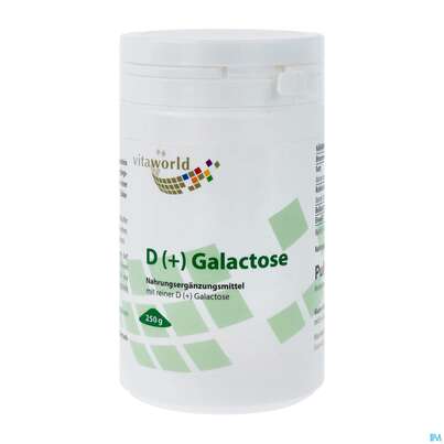 Sie sehen eine Packung Galactose D (+) Pulver/rein Vegetarisch -vita World 250g, Produktbild: 02 Galactose D (+) Pulver/rein Vegetarisch -vita World 250g, A-Nr.: 4843988 - 02