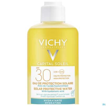 Sie sehen eine Packung Sonnenprodukte Vichy Ideal Soleil Hyaluron Sonnenspray F30 200ml, Produktbild: 03 Sonnenprodukte Vichy Ideal Soleil Hyaluron Sonnenspray F30 200ml, A-Nr.: 4802618 - 03