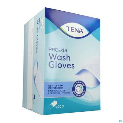 Sie sehen eine Packung Tena Waschhandschuhe Ohne Folie 200st, Produktbild: 02 Tena Waschhandschuhe Ohne Folie 200st, A-Nr.: 2069272 - 02