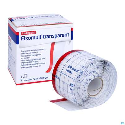 Sie sehen eine Packung Fixierbinden Fixomull Transparent Fixierverband Wasserfest 10mx 5cm 1st, Produktbild: 05 Fixierbinden Fixomull Transparent Fixierverband Wasserfest 10mx 5cm 1st, A-Nr.: 3048220 - 05