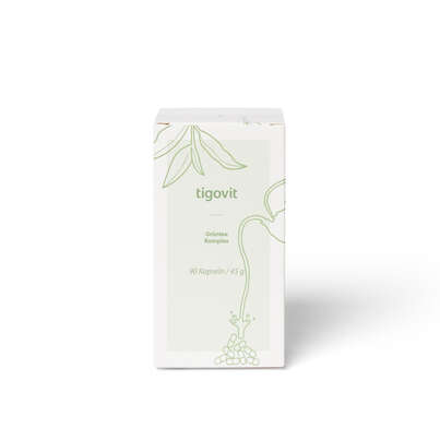 Sie sehen eine Packung Tigovit Grüntee Komplex Kapseln, Produktbild: 01 Tigovit Grüntee Komplex Kapseln, A-Nr.: 4516462 - 01