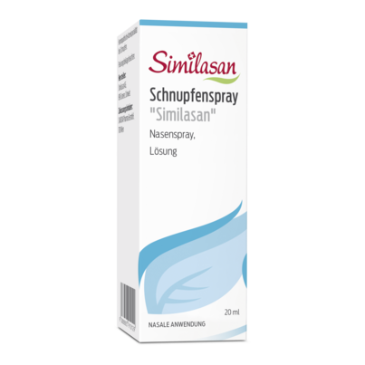 Sie sehen eine Packung Schnupfenspray Similasan, Produktbild: 02 Schnupfenspray Similasan, A-Nr.: 3910122 - 02