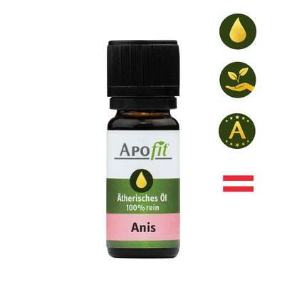 Sie sehen eine Packung APOfit Ätherisches Öl Anis 10ml, Produktbild: 03 APOfit Ätherisches Öl Anis 10ml, A-Nr.: 4049799 - 03
