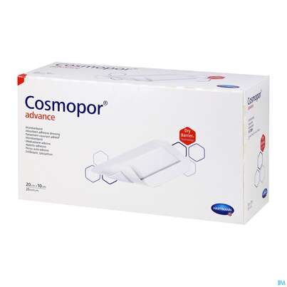 Sie sehen eine Packung Wundverband Cosmopor/advance 20x10cm 25st, Produktbild: 03 Wundverband Cosmopor/advance 20x10cm 25st, A-Nr.: 3796809 - 03