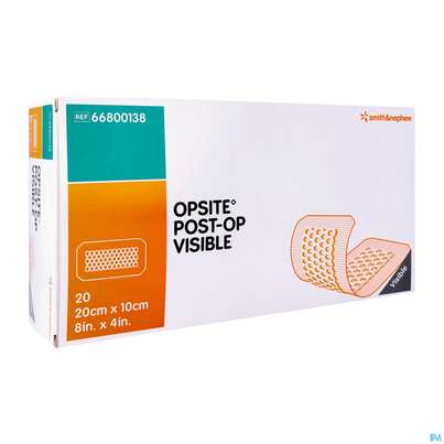 Sie sehen eine Packung Wundverband Opsite Post-op Visible 20x 10cm 20st, Produktbild: 02 Wundverband Opsite Post-op Visible 20x 10cm 20st, A-Nr.: 3726890 - 02