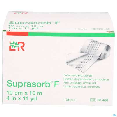 Sie sehen eine Packung Wundverband Suprasorb Unsteril F Folien 10mx 10cm 1st, Produktbild: 01 Wundverband Suprasorb Unsteril F Folien 10mx 10cm 1st, A-Nr.: 2630283 - 01