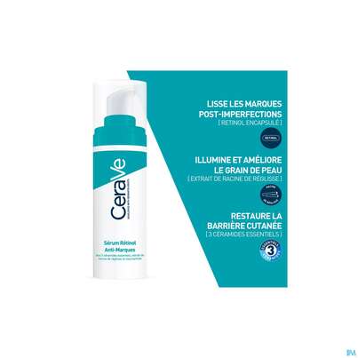 Sie sehen eine Packung Cerave Hautbilderneuerndes Retinol Serum 30ml, Produktbild: 07 Cerave Hautbilderneuerndes Retinol Serum 30ml, A-Nr.: 5672968 - 07