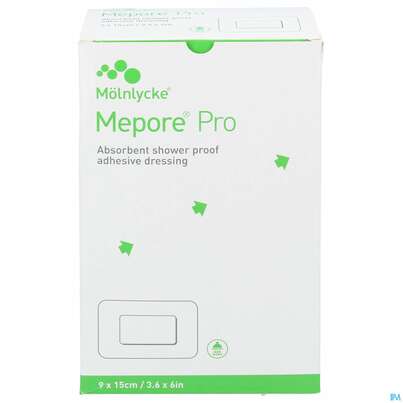 Sie sehen eine Packung Wundverband Mepore/pro Folienverband Steril 9x 15cm 40st, Produktbild: 01 Wundverband Mepore/pro Folienverband Steril 9x 15cm 40st, A-Nr.: 3080198 - 01