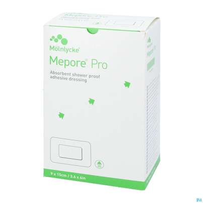 Sie sehen eine Packung Wundverband Mepore/pro Folienverband Steril 9x 15cm 40st, Produktbild: 04 Wundverband Mepore/pro Folienverband Steril 9x 15cm 40st, A-Nr.: 3080198 - 04